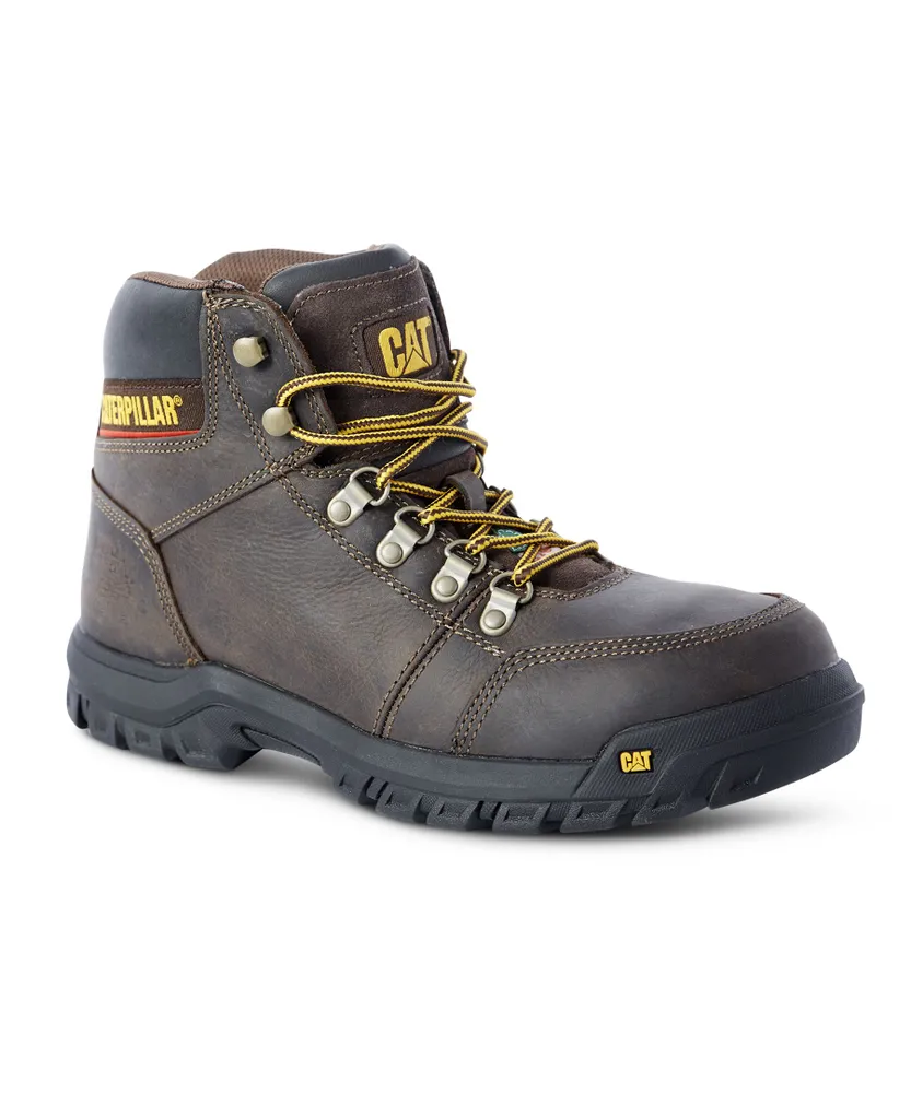 CAT Men's Steel Toe Plate Outline Leather Safety Work Boots