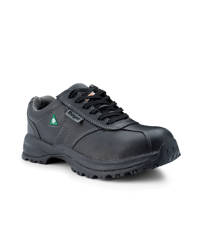 LP Royer Men's Breathable Oil Reistant Steel Toe Work Shoes - Black