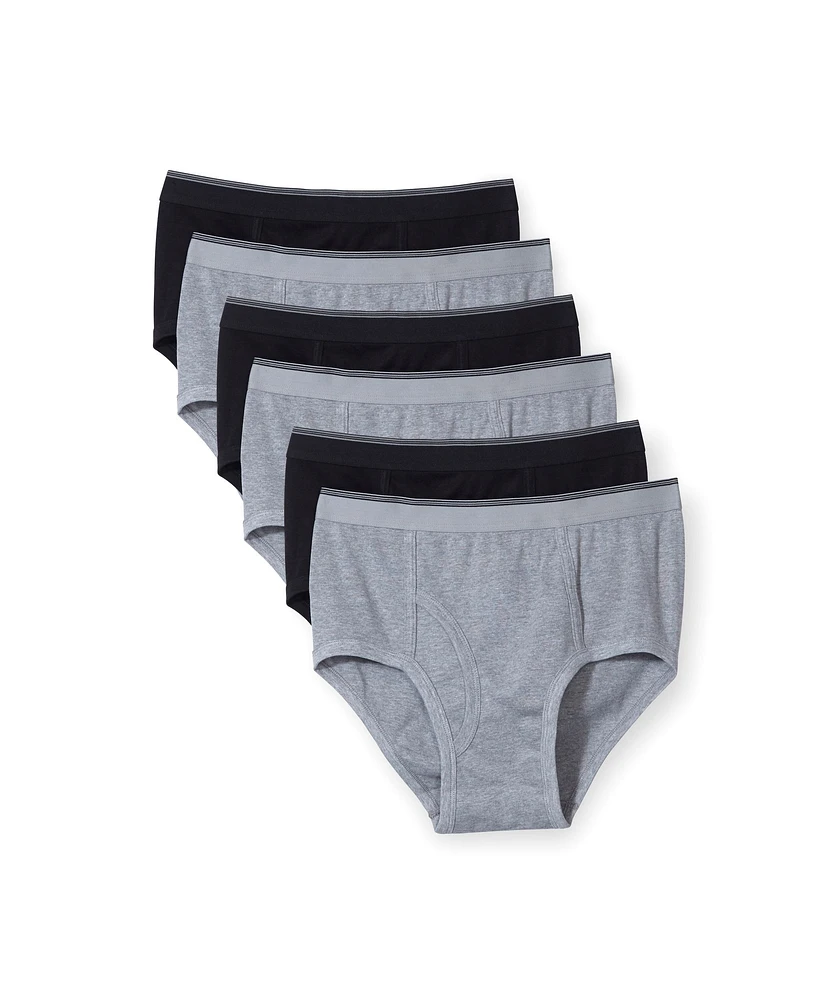 Men's 6 Pack Briefs Underwear - Black Grey