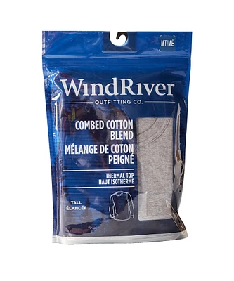 WindRiver Men's Rib Knit Cotton Blend Thermal Top - Tall