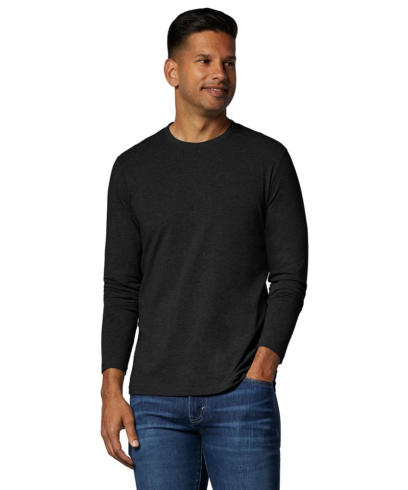 Denver Hayes Men's Stretch Long Sleeve Modern Fit Crewneck T Shirt