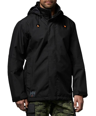 Helly Hansen Workwear Men's Oxford Waterproof Shell Jacket with Detachable Hood - Black