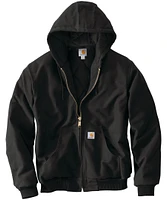 Carhartt Men's Duck Quilt Flannel Hooded Active Jacket - Brown