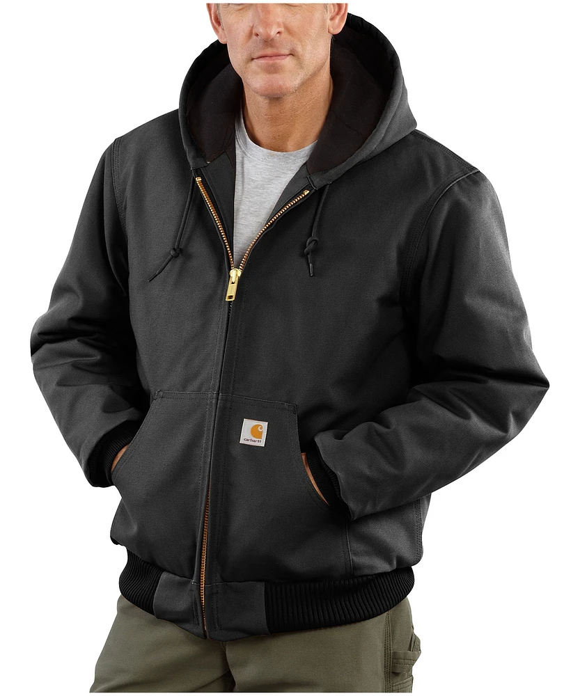 Carhartt Men's Duck Quilt Flannel Hooded Active Jacket - Brown