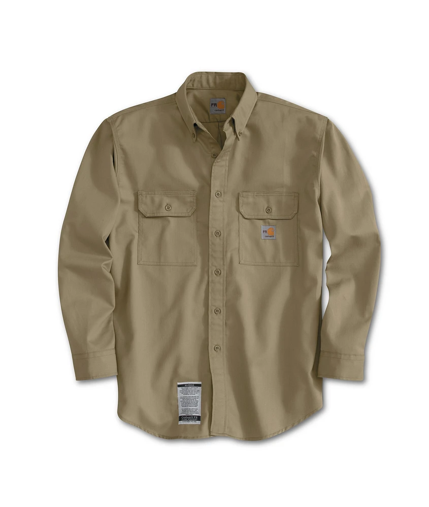 Carhartt Men's Flame Resistent Button Down Twill Shirt with Chest Pockets