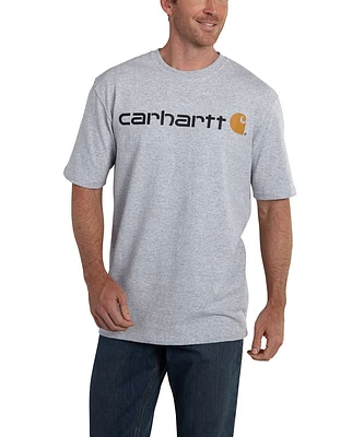 Carhartt Men's Signature Logo Loose Fit Graphic T Shirt - Grey