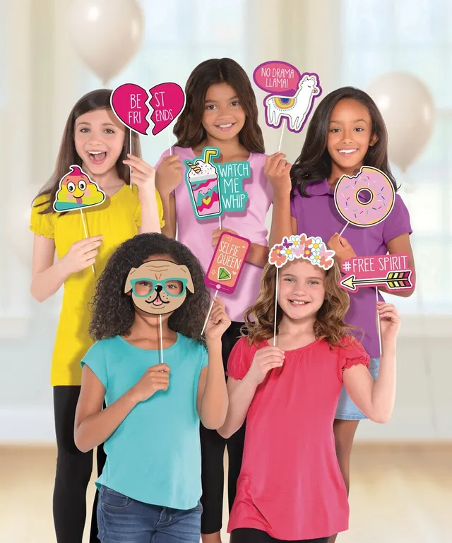 Amscan Selfie Celebration Birthday Party Photo Booth Props, 12-pcs