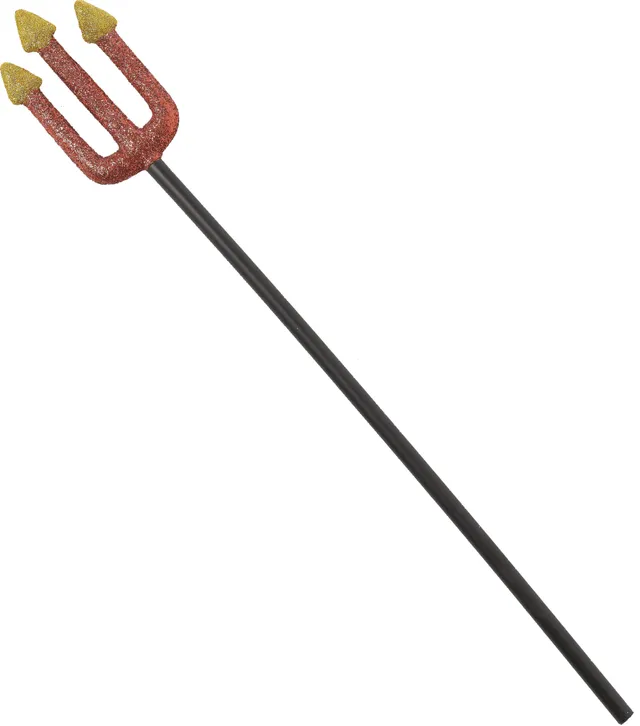 Amscan Glitter Devil Pitchfork Weapon, Red/Black, 23-in, Wearable Costume  Accessory for Halloween