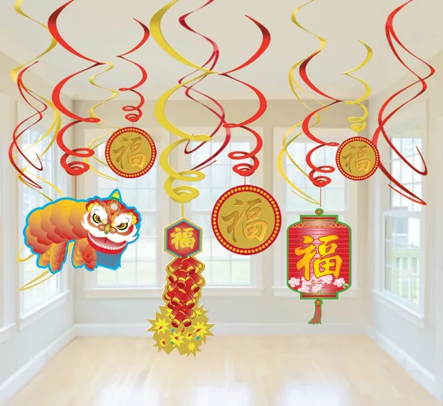 Chinese New Year Hanging Swirl Decorations