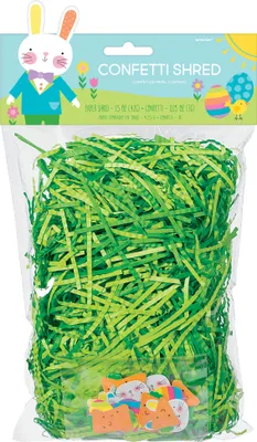 Green & Blue Paper Easter Grass Strips 6oz