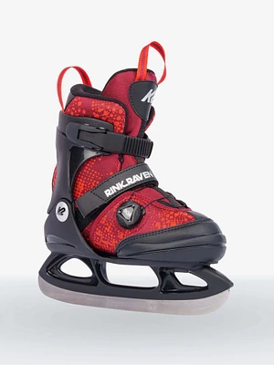 K2 Kids' Rink Raven Boa Water-Repellent Adjustable Ice Skates with Hockey Blades