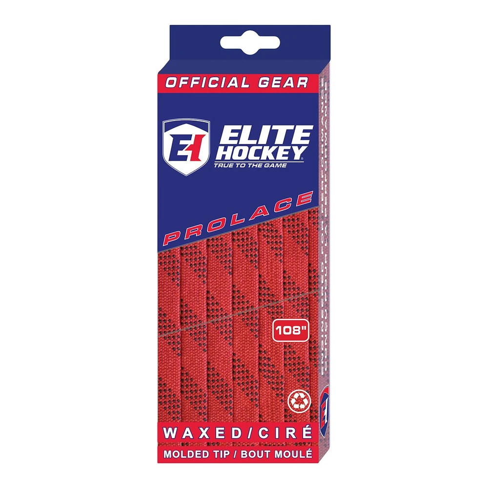 Elite Hockey® Waxed Red/Black Skate Laces