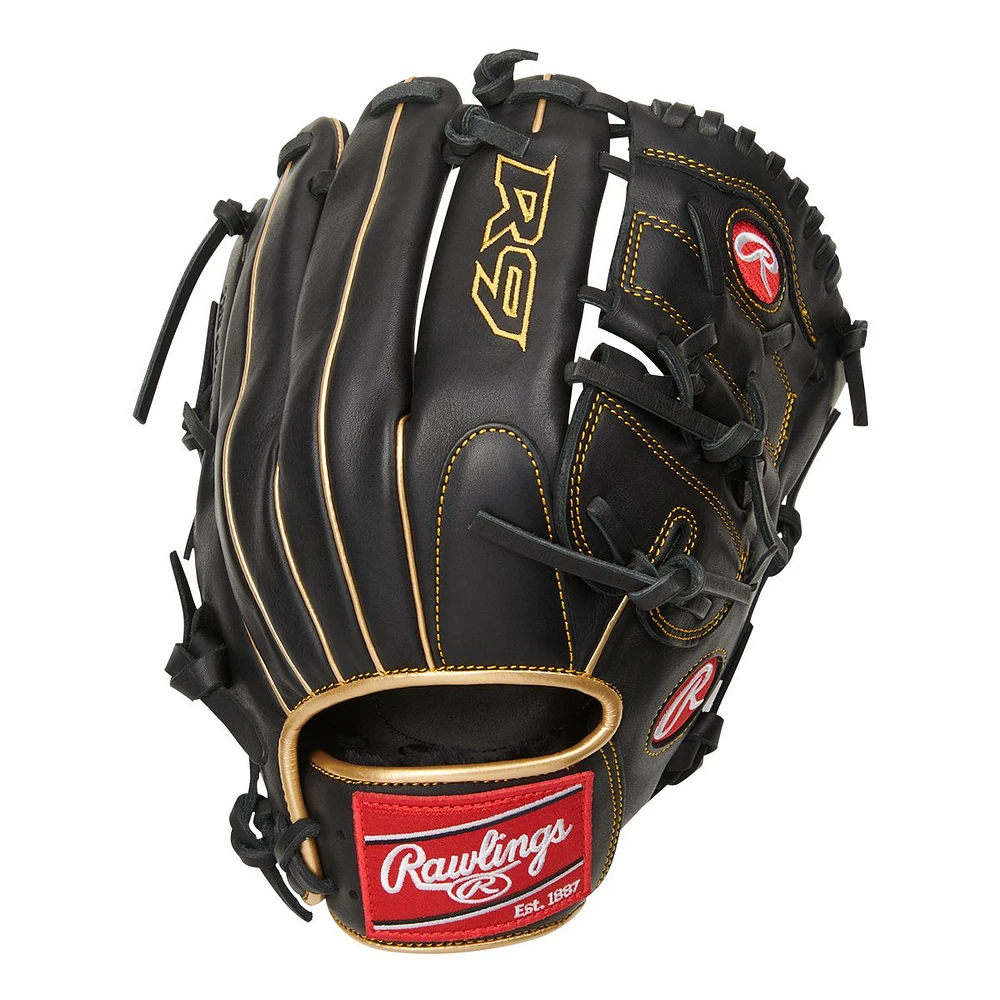 Rawlings Kids R9 Series Solid Web 12" Baseball Glove, Right-hand Catch