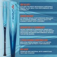 Rawlings Clout AI BBCOR (-3) Baseball Bat