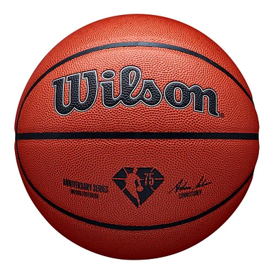 Wilson NBA 75th Authentic Basketball Basketball, Size 7, Indoor/Outdoor