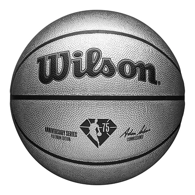 Wilson NBA 75th Platinum Basketball Basketball, Size 7, Indoor/Outdoor