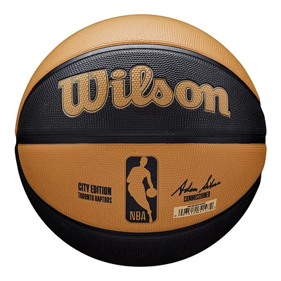 Wilson NBA City Edition Toronto Raptors Basketball, Size 7, Outdoor