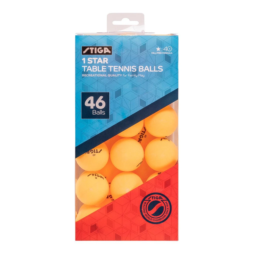 Escalade Stiga 1-Star Table Tennis Balls - 46 Pack