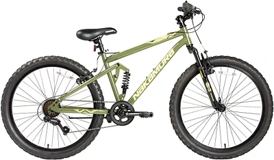 Nakamura Kids' Monster 24" Junior Mountain Bike, 7 Speed, Rim Brakes, Full Suspension