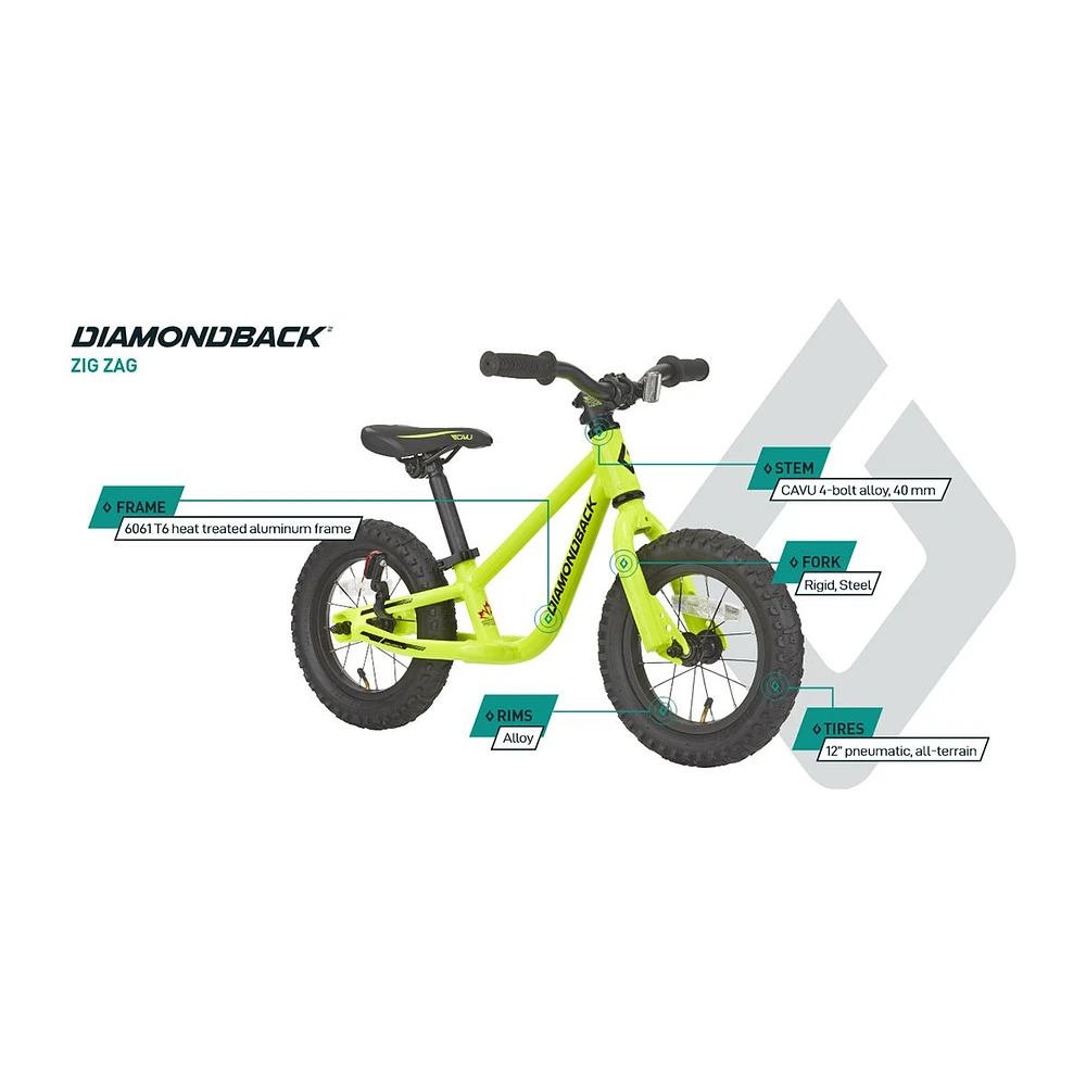 Diamondback Zigzag 12 Inch Junior Balance Bike