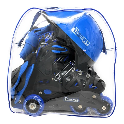 Chicago Skates Junior Adjustable Inline Combo Set