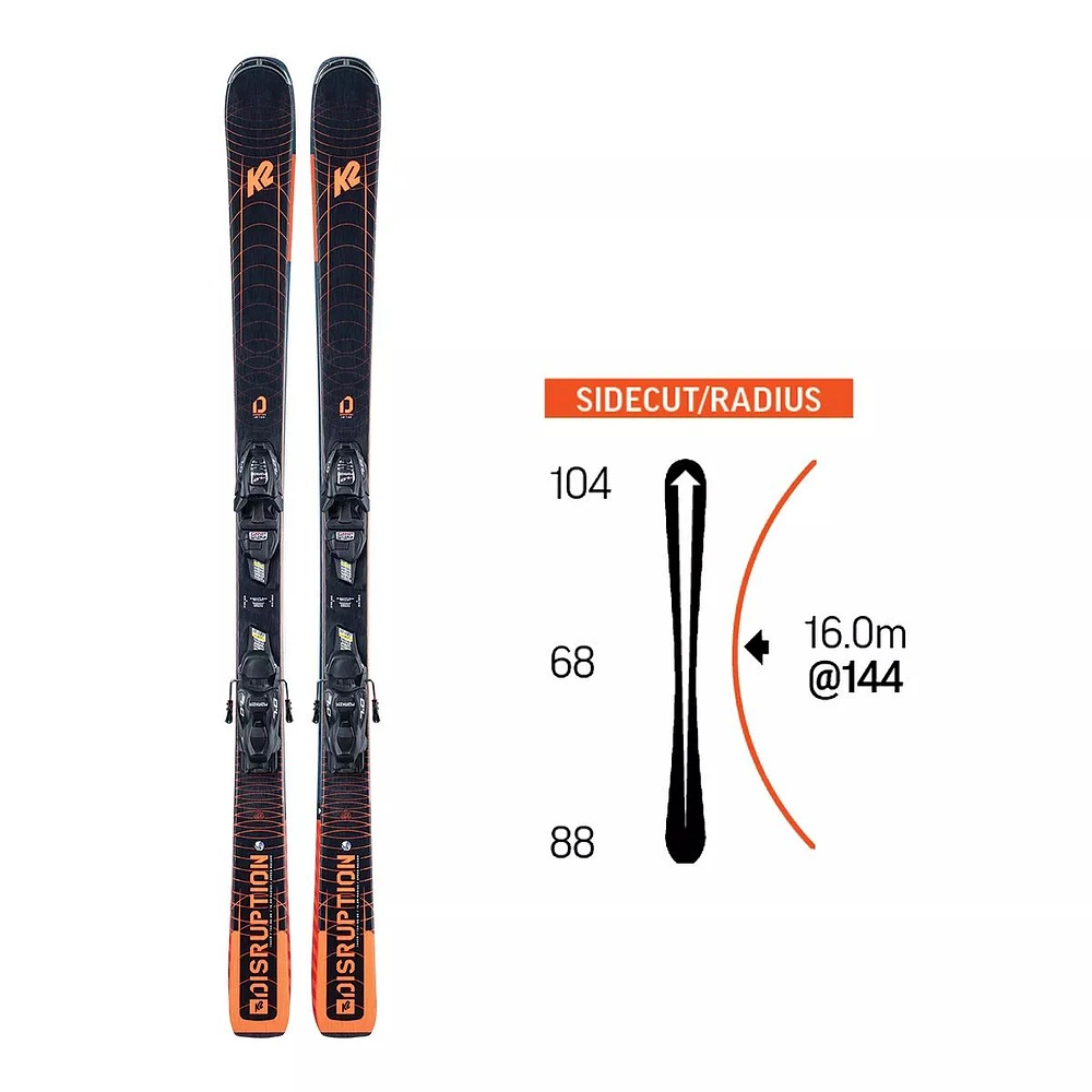 K2 Disruption Junior Skis 2021 & Marker FDT 7.0 Bindings