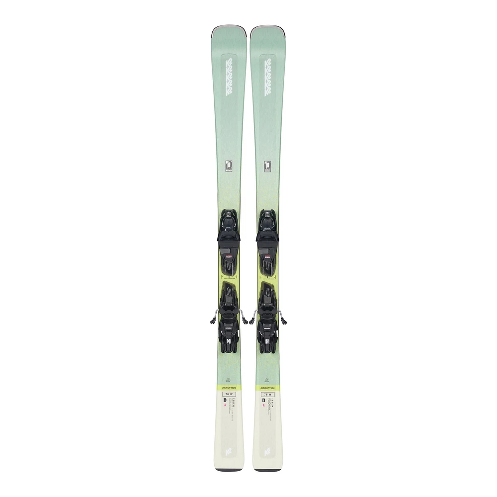 K2 Disruption 76 Alliance Women's Skis 2023 & ERP 10 Quikclik Bindings