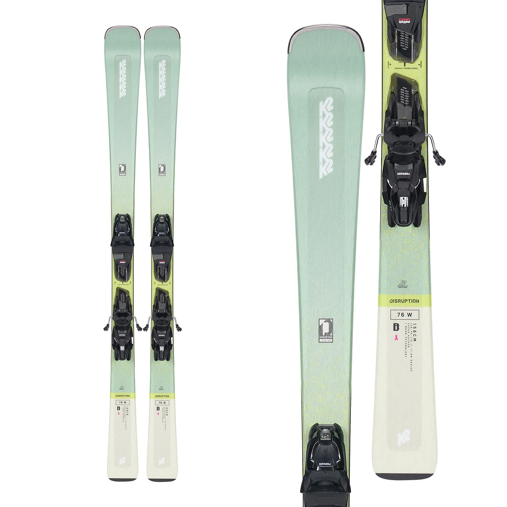 K2 Disruption 76 Alliance Women's Skis 2023 & ERP 10 Quikclik Bindings