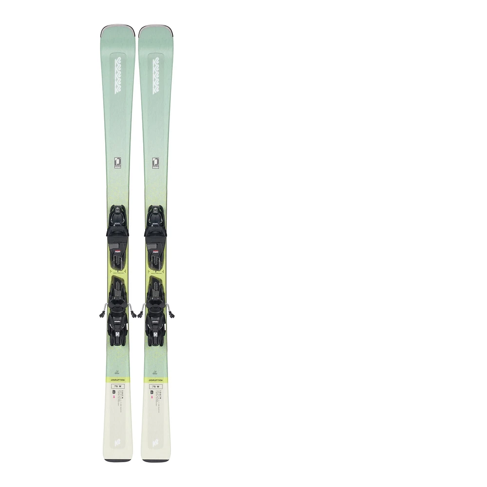 K2 Disruption 76 Alliance Women's Skis 2023 & ERP 10 Quikclik Bindings