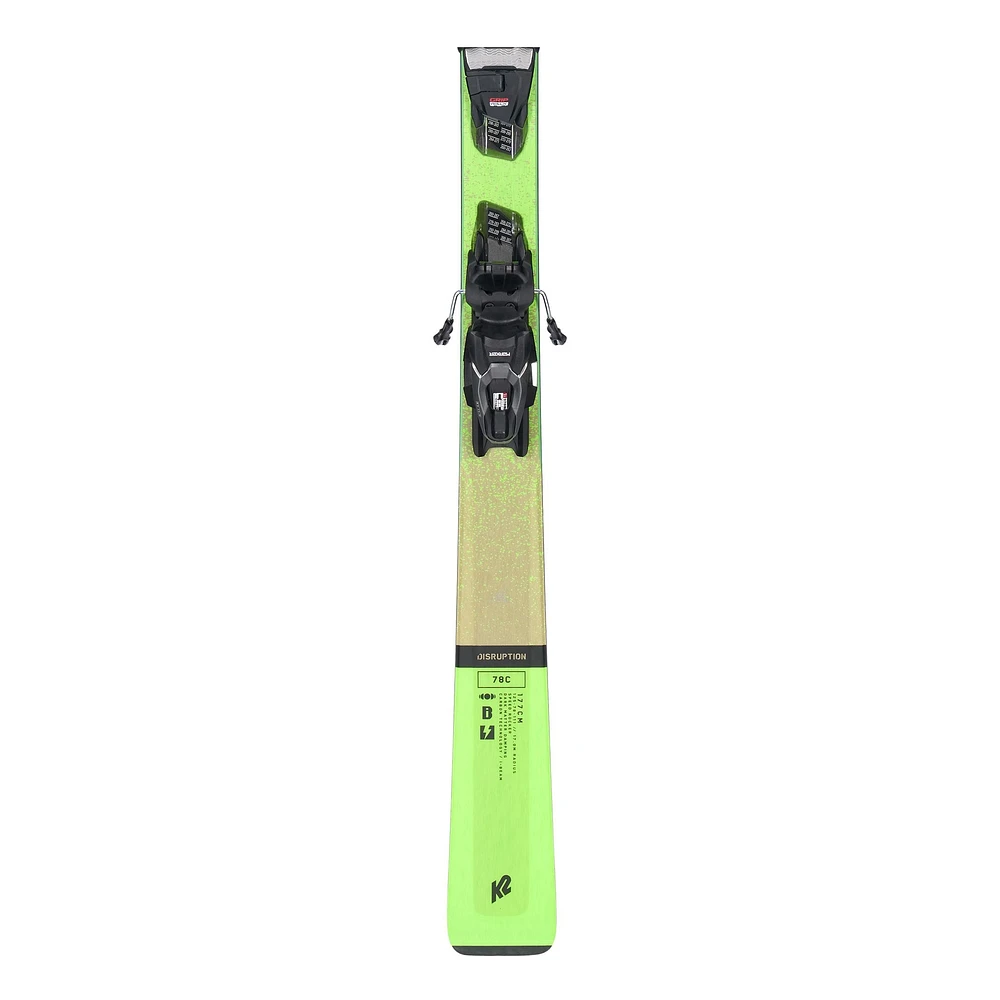 K2 Men's Disruption 78C Skis 2023 with Marker M3 11 Compact Bindings