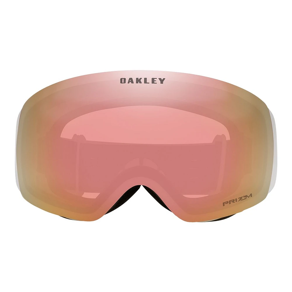 Oakley Flight Deck Ski & Snowboard Goggles 2023 White with Prizm Rose Gold Lens