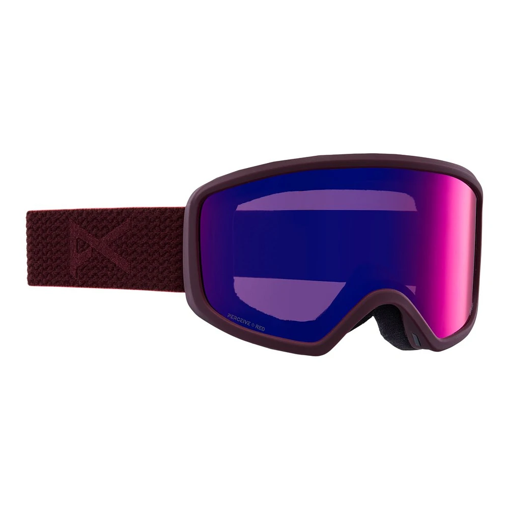 Anon Deringer Women's Ski & Snowboard Goggles 2023 Mulberry with Perceive Red Lens