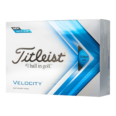 Titleist Velocty Prior Gen Matte Blue Golf Balls - 12 Pack