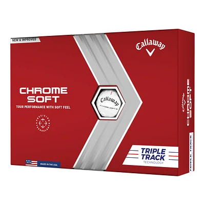 Callaway Chrome Soft Triple Track Golf Balls, 12 Pack