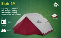 MSR Elixir 2 Lightweight 2 Person Tent with Footprint