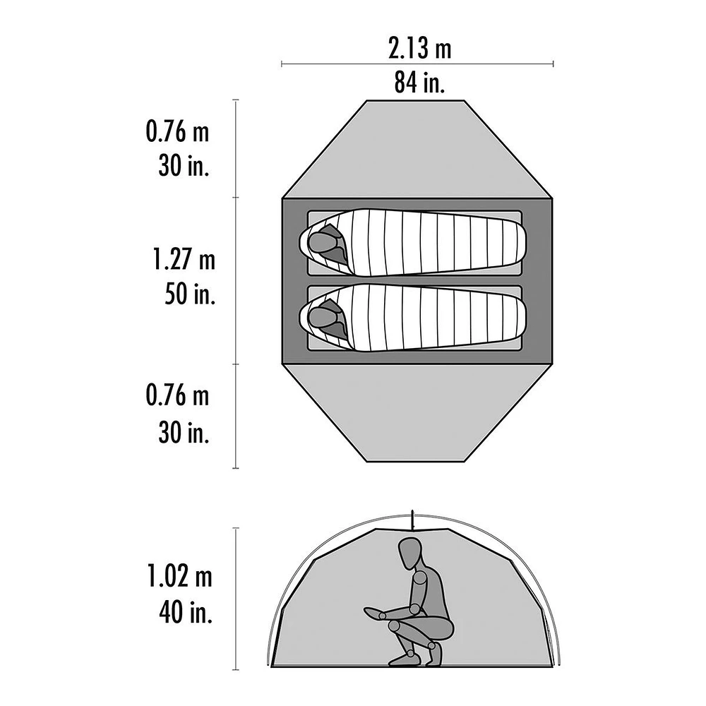 MSR Elixir 2 Lightweight 2 Person Tent with Footprint