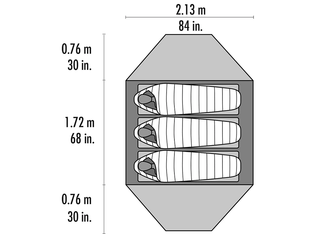 MSR Elixir 3 Lightweight 3 Person Tent with Footprint