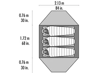 MSR Elixir 3 Lightweight 3 Person Tent with Footprint