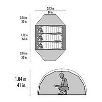 MSR Elixir 3 Lightweight 3 Person Tent with Footprint