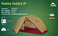 MSR Hubba Hubba Freestanding Lightweight 1 Person Tent