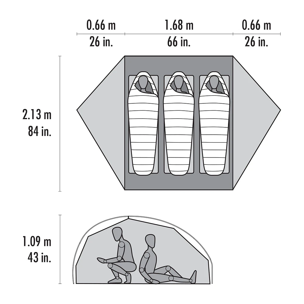 MSR Freelite Durable Ultralight 3 Person Tent