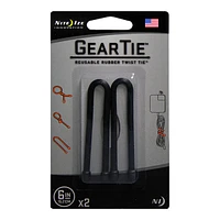 Nite Ize Gear Tie 6" - Black 2 Pack