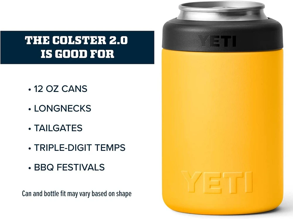 YETI Rambler 2.0 12 oz Can Sleeve/Koozie, Screw Cap, Insulated Stainless Steel