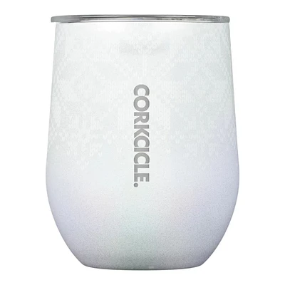 Corkcicle Fairisle 12 oz Wine Tumbler, Sliding Lid, Insulated Stainless Steel