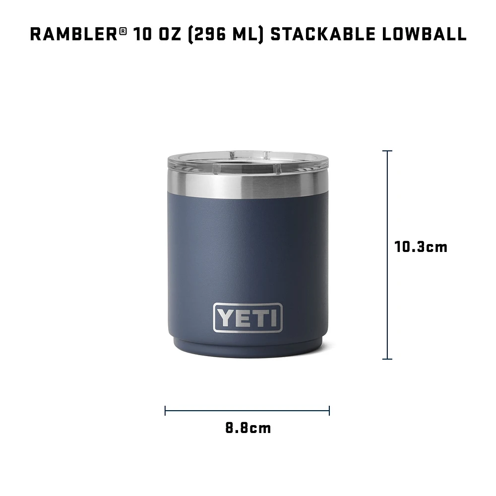 YETI Rambler Lowball 10 oz Tumbler, Sliding Lid, Insulated Stainless Steel