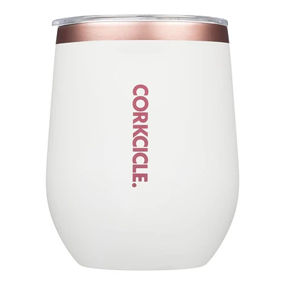 Corkcicle Stemless 12 oz Wine Tumbler, Sliding Lid, Insulated Stainless Steel