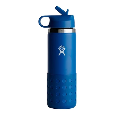 Hydro Flask Kid's Wide Mouth 20 oz Insulated Stainless Steel Water Bottle with Straw Lid