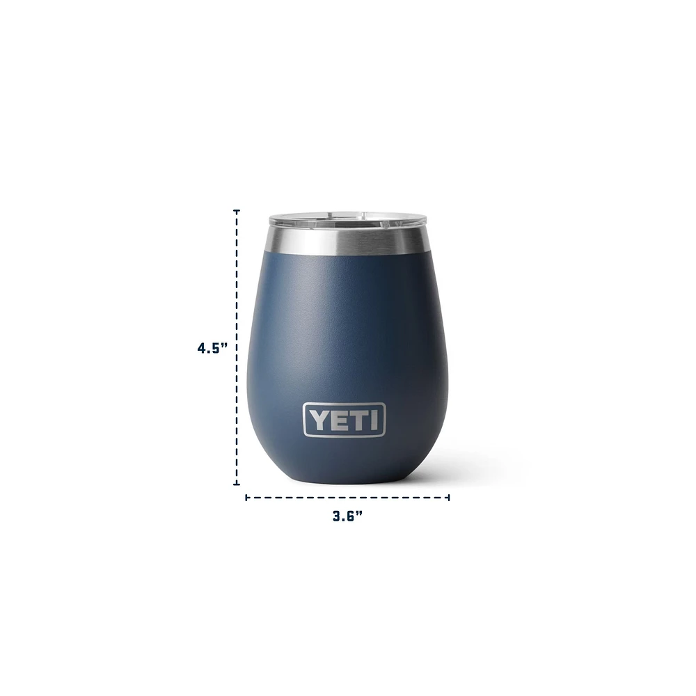 YETI Rambler 10 oz Wine Tumbler, Sliding Lid, Insulated Stainless Steel