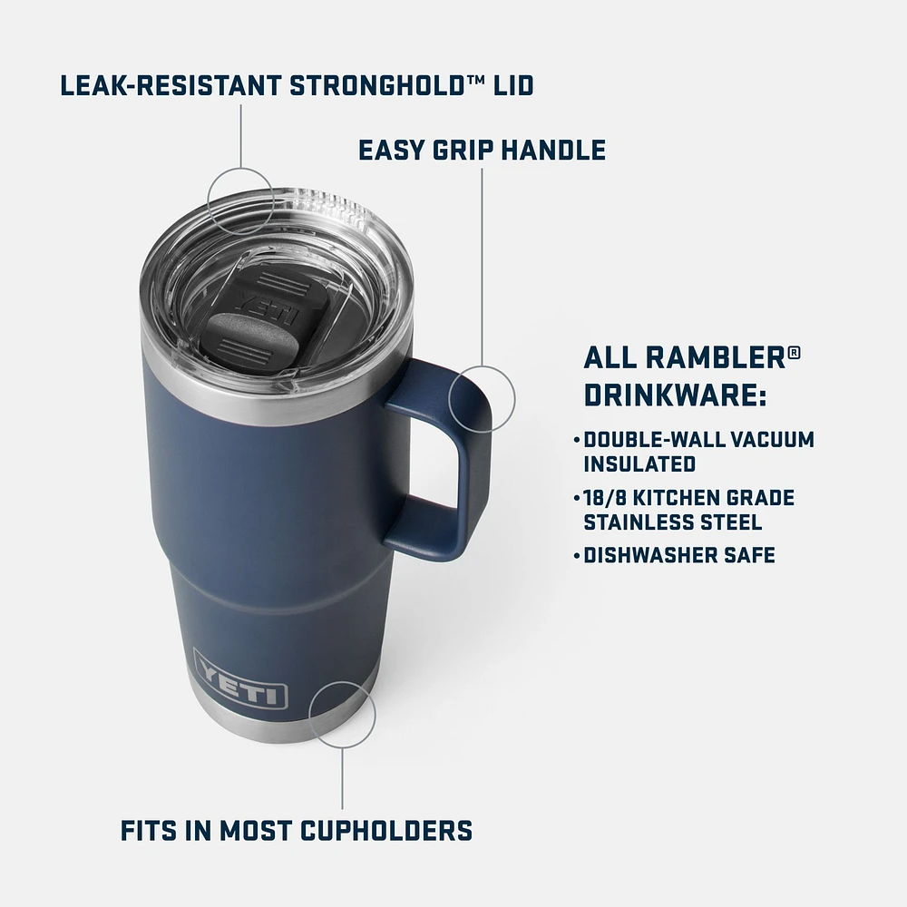 YETI Rambler 20 oz Mug, Sliding Lid, Insulated Stainless Steel, Dishwasher Safe