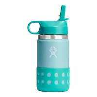 Hydro Flask Kid's Wide Mouth 12 oz Insulated Stainless Steel Water Bottle with Straw Lid